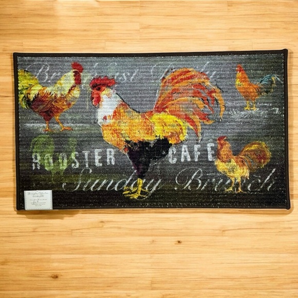 Apache Mills Rooster Café Accent Rug Made in Egypt Rectangle 17 x 30 in - Picture 1 of 16